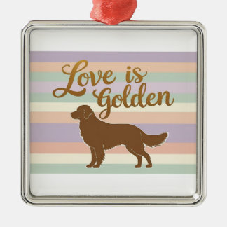 Ornamento De Metal Love is Golden