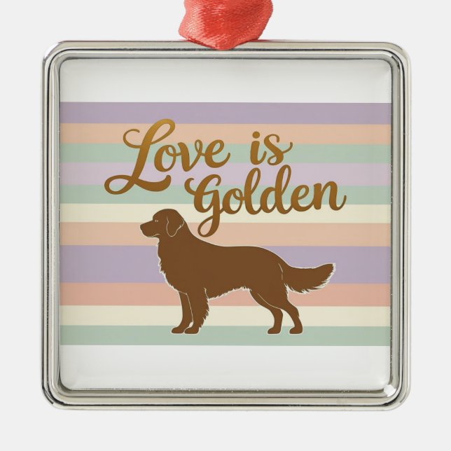 Ornamento De Metal Love is Golden (Frente)