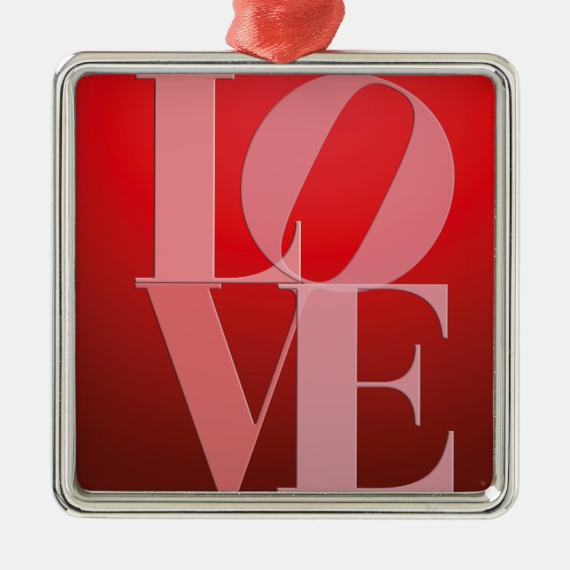 Ornamento De Metal Love Romance Red Pink (Frente)