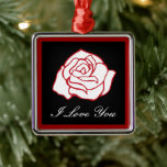 Ornamento De Metal Love Rosa Ornament<br><div class="desc">O design é do trabalho artístico original.</div>