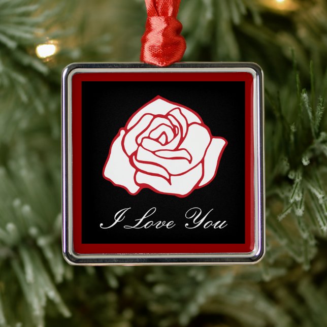 Ornamento De Metal Love Rosa Ornament (Árvore)