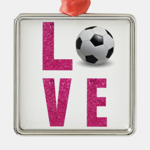 Ornamento De Metal Love Soccer