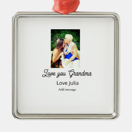 Ornamento De Metal Love you Grandma photo name love message grandkids