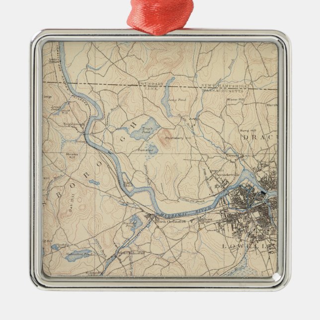 Ornamento De Metal Lowell, Massachusetts (Frente)
