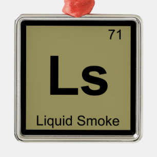Ornamento De Metal Ls - Química da Fumaça Líquida Símbolo da Tabela P