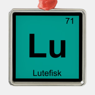 Ornamento De Metal Lu - Quimica do Lutefisk Símbolo da Tabela Periódi