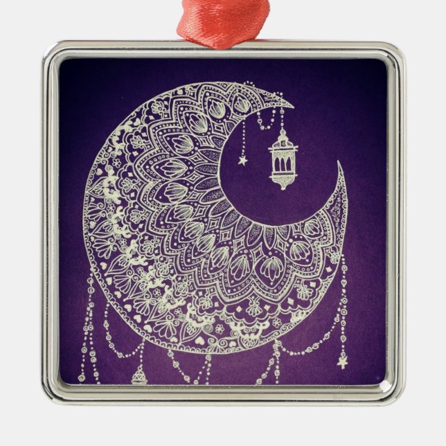 Ornamento De Metal Lua do Crescente de rendas (Frente)