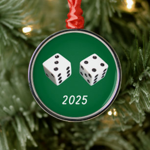 Ornamento De Metal Lucky Seven Dice Roll