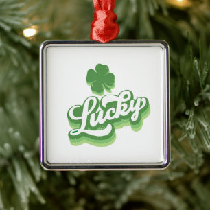 Ornamento De Metal Lucky Shamrock Dia de São Patrício irlandês
