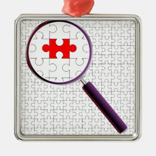 Ornamento De Metal Lupa impar da parte