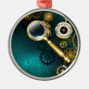 Ornamento De Metal Lupa no estilo Steampunk