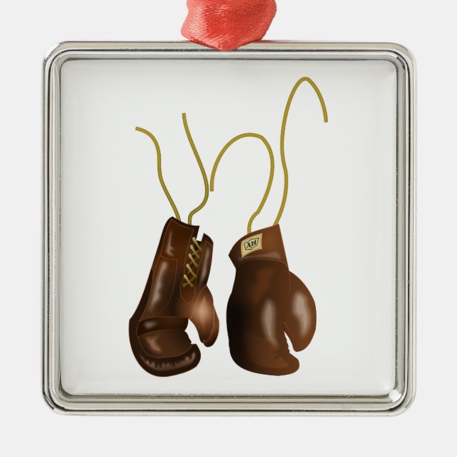 Ornamento De Metal Luvas de encaixotamento realísticas (Frente)