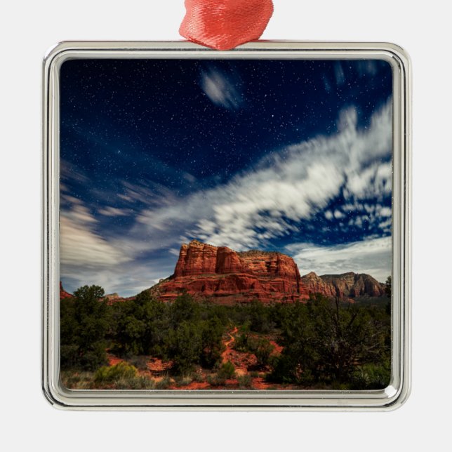 Ornamento De Metal Luz de lua sobre Sedona, arizona (Frente)