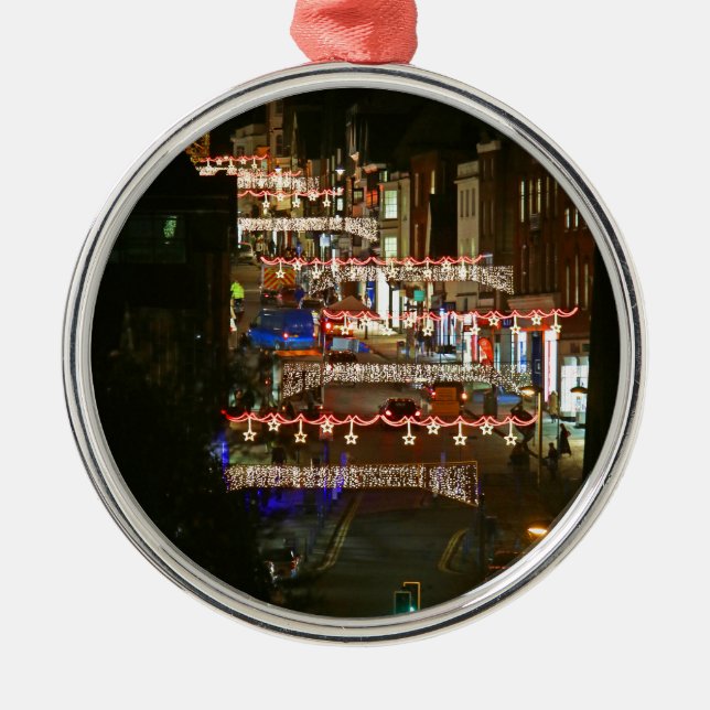 Ornamento De Metal Luzes de Natal Guildford (Frente)