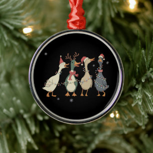 Ornamento De Metal Luzes de Natal Patos Animais Engraçados Amante da