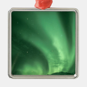 Ornamento De Metal luzes do norte, aurora boreal, sobre as colinas