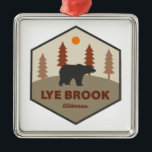Ornamento De Metal Lye Brook Wilderness Vermont Bear<br><div class="desc">Lye Brook Wilderness in southern Vermont is a forested high plateau in Green Mountain National Forest that offers hiking and backpacking on trails like the Lye Brook and Branch Pond trails to features such as Lye Brook Falls and remote ponds for quiet outdoor recreation.</div>