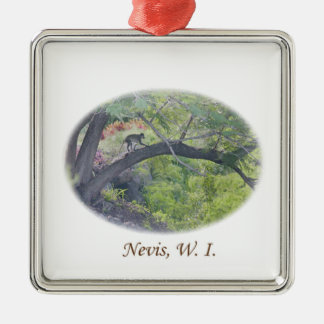 Ornamento De Metal Macaco em uma árvore