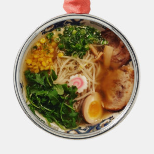 Ornamento De Metal Macarronetes de Ramen da carne de porco