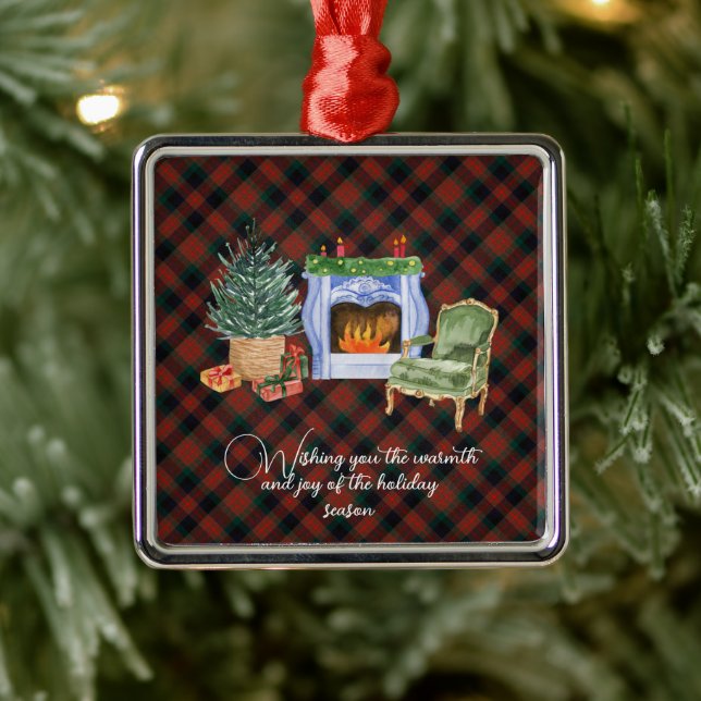 Ornamento De Metal MacDuff caçando moderno original escocês Tartan (Árvore)