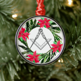 Ornamento De Metal Macon Freemason Maçonaria Coroa Poinsettia 
