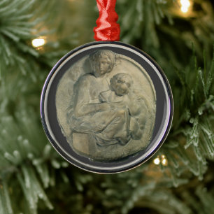 Ornamento De Metal Madona e Menino, Tondo Pitti por Michelangelo