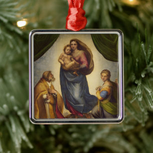 Ornamento De Metal Madona Sixtina por Rapahel