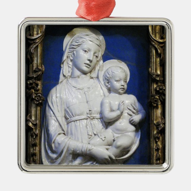ORNAMENTO DE METAL MADONNA COM CRIANÇA (Frente)