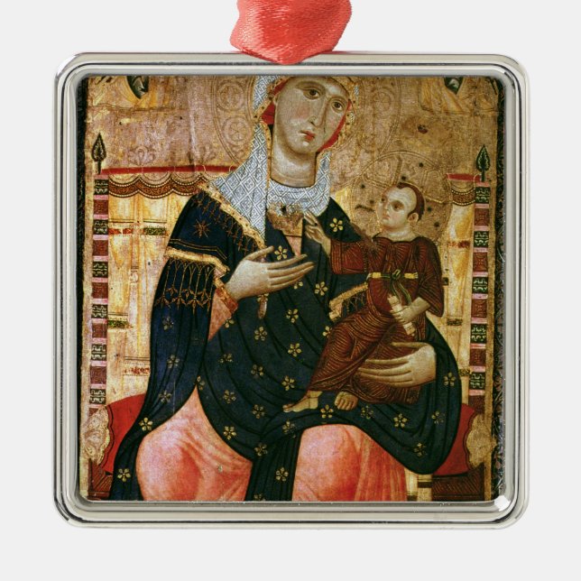 Ornamento De Metal Madonna e criança Enthroned, c.1260 (Frente)
