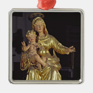 Ornamento De Metal Madonna e criança, século XVII (madeira dourada)