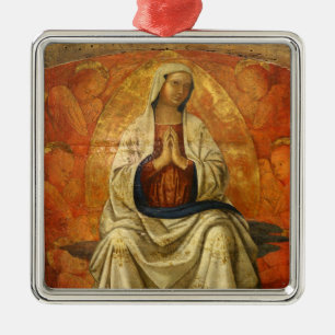 Ornamento De Metal Madonna em Gloria (Virgem Maria Enthroned)
