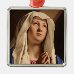 Ornamento De Metal Madonna Praying (Virgem Maria) (Arte Cristã)