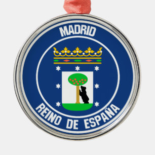 Ornamento De Metal Madrid Round Emblem