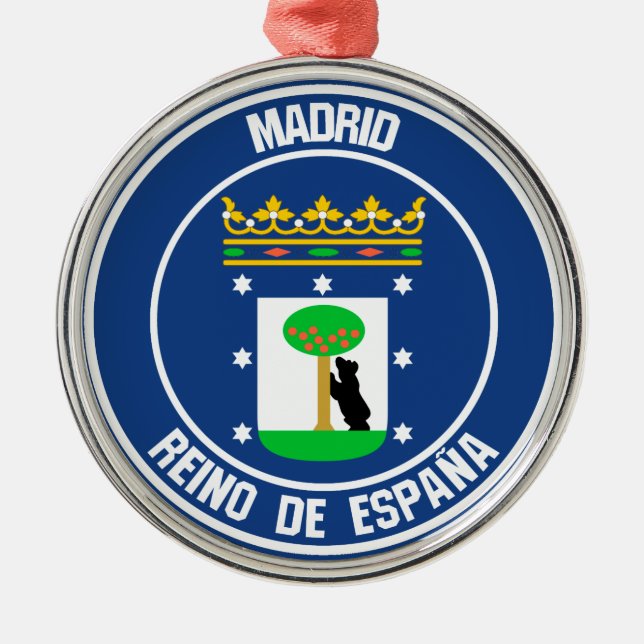 Ornamento De Metal Madrid Round Emblem (Frente)