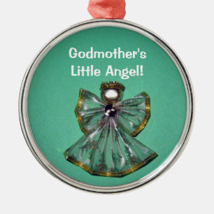 Ornamento De Metal Madrinha, Anjo Pequeno!