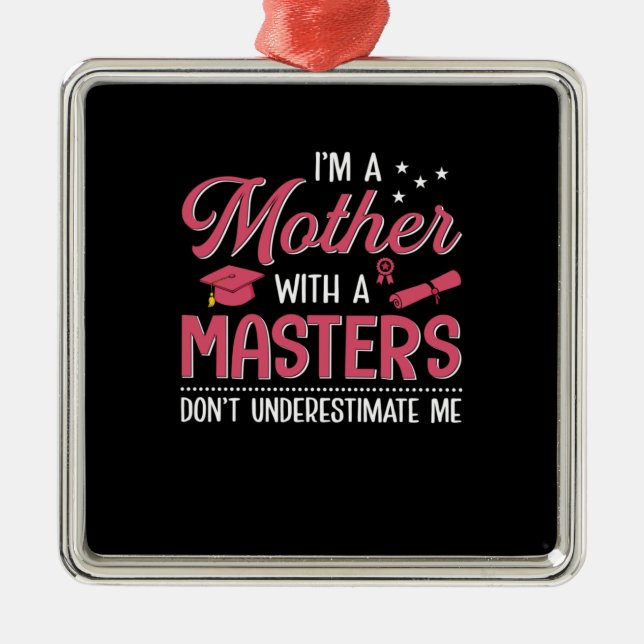Ornamento De Metal Mãe Arte Mãe Com Um Mestre (Frente)