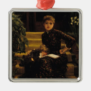 Ornamento De Metal Mãe de James Tissot e criança ou o Siste mais