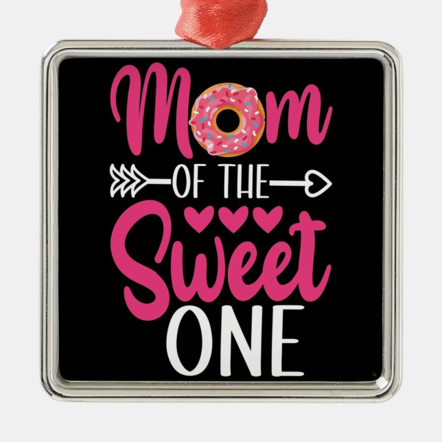 Ornamento De Metal Mãe do Doce Sprinkles Donut (Frente)