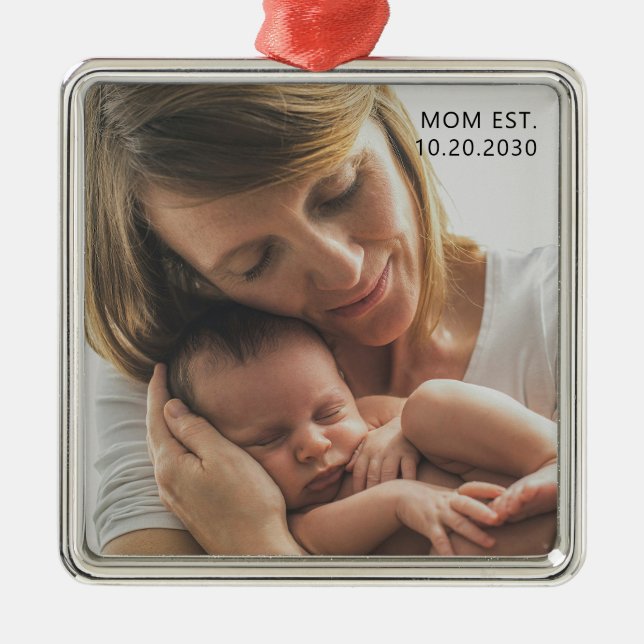 Ornamento De Metal Mãe Personalizada Estabelecida (Frente)