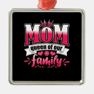 Ornamento De Metal Mãe Rainha Da Nossa Família