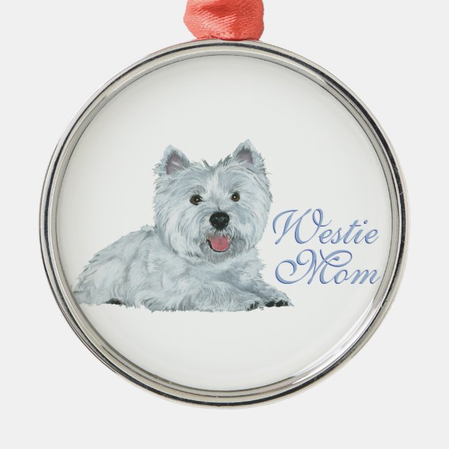 Ornamento De Metal Mãe Westie (Frente)