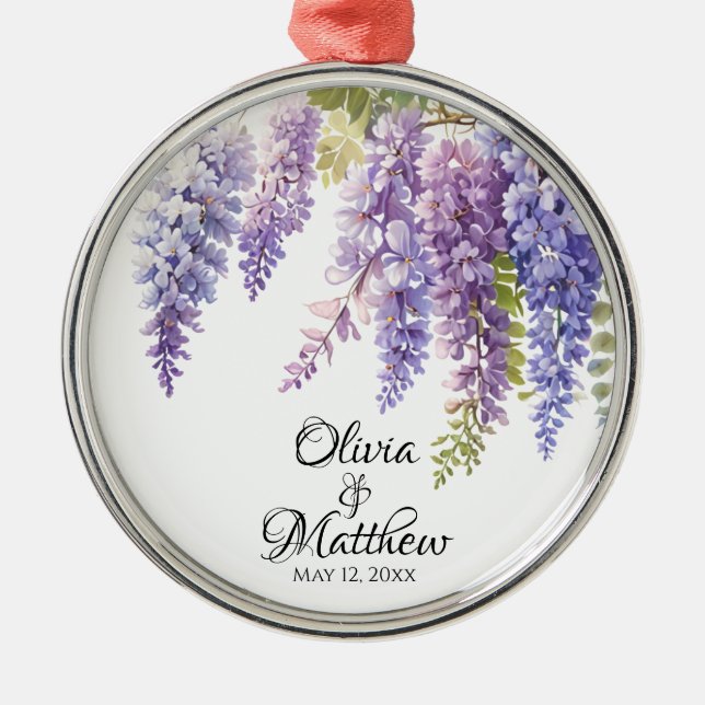 Ornamento De Metal Magenta magenta magenta magenta, púrpura, wisteria (Frente)