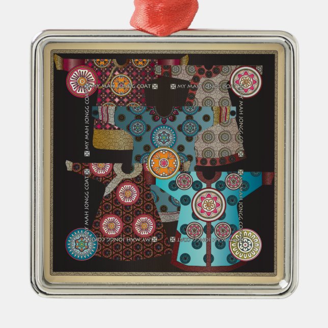 Ornamento De Metal Mah Jongg Casaco (Frente)