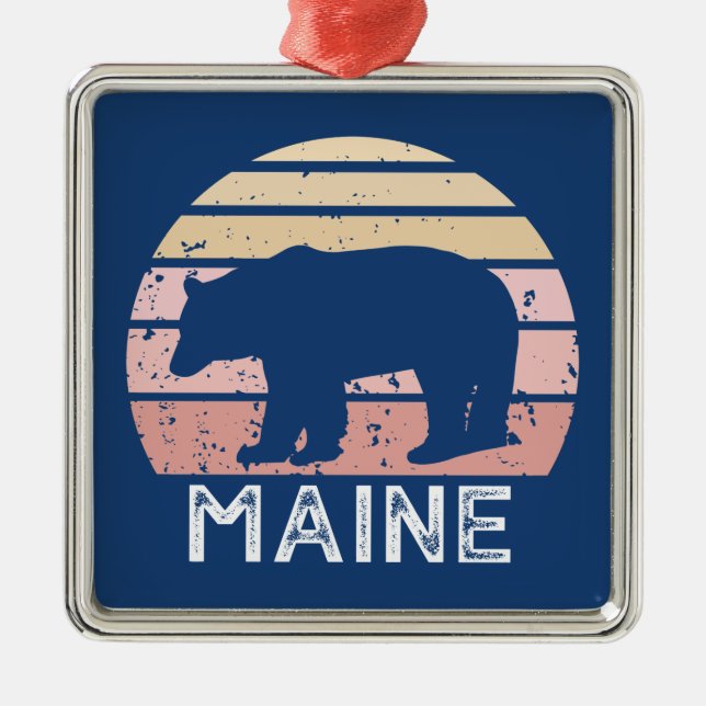 Ornamento De Metal Maine Bear (Frente)