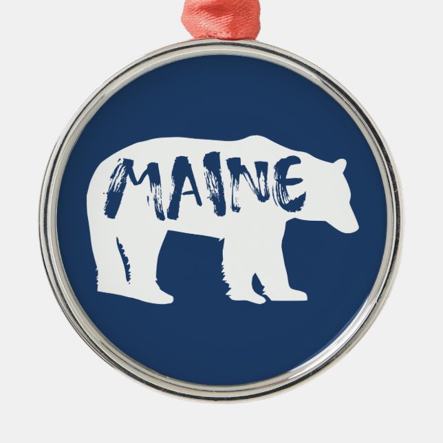Ornamento De Metal Maine Bear (Frente)
