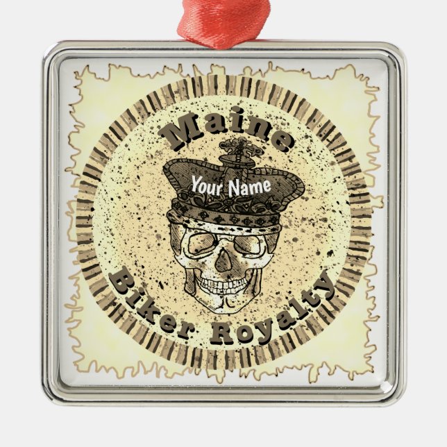 Ornamento De Metal Maine Biker   (Frente)