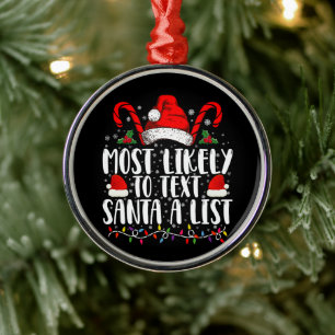 Ornamento De Metal Mais Propenso a Enviar Mensagem para o Papai Noel