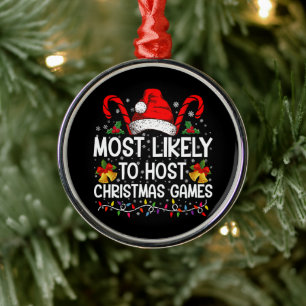 Ornamento De Metal Mais Propenso a Organizar Jogos de Natal Família