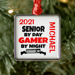 Ornamento De Metal Mais velho ama jogar Videos games PERSONALIZADOS