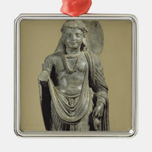 Ornamento De Metal Maitreya, Gandhara (schist cinzento)